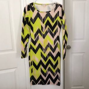 Chevron green and black dress